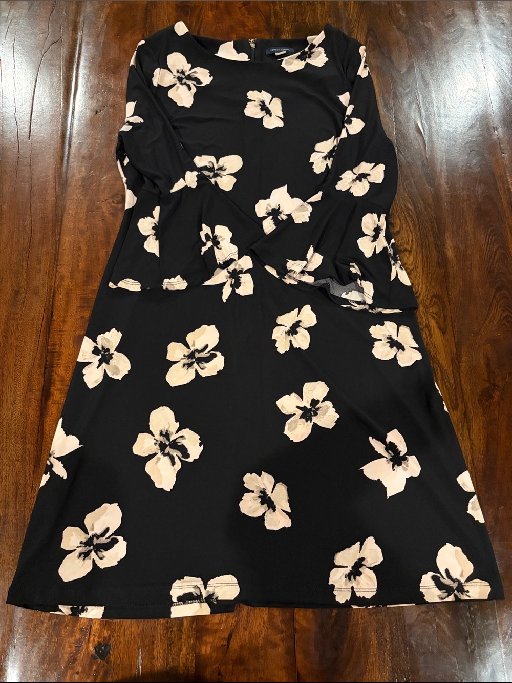 Tommy Hilfiger Black Dress with Cream Floral Print